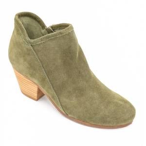 NEW CHOCOLAT BLU women dalia heeled bootie in military green suede